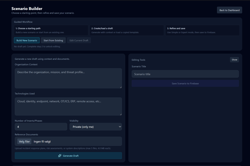 Screenshot of cloud based AI platform